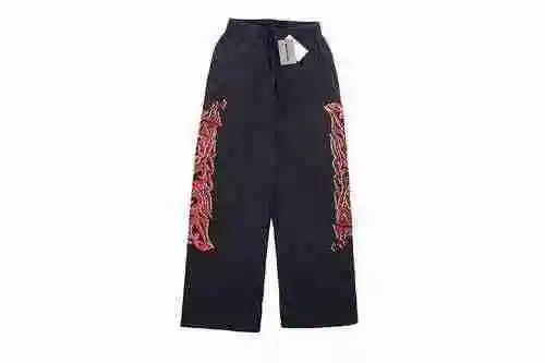 BLCG 2023SS Pantalones viejos con estampado de grafiti de inyección de tinta