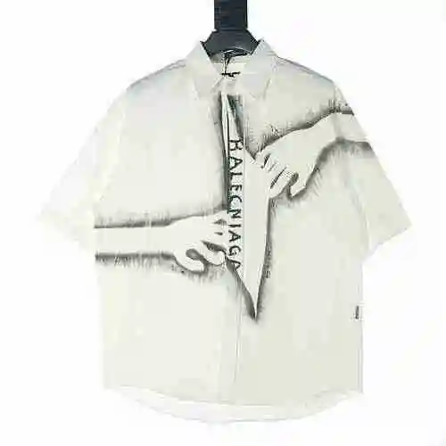 BALENCIAGA/Balenciaga BLCG camisa de manga corta con letras inkjet a dos manos