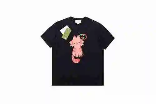 GC 23SS Manga Corta Doble G Estampado Gatito