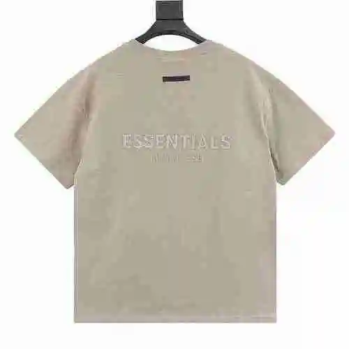 Camiseta de manga corta FEAR OF GOD FOG ESSENTIALS DOBLE FILA LETRAS DE SILICONA