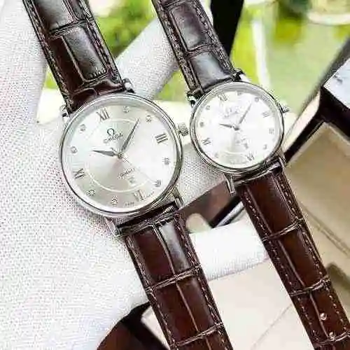 Reloj Omega Pareja Reloj emparejado con movimiento mecánico original completamente automático Caja d