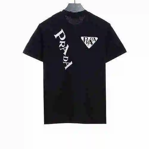 Prada Triángulo Letra Impresa Manga Corta