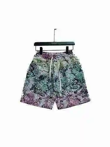 Pantalones cortos de mezclilla con borlas resistentes de color rosa floral desgastado Louis Vuitton 