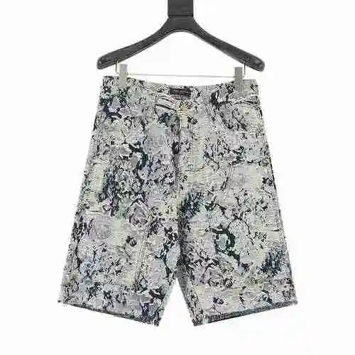 1V shorts vaqueros vintage con rosas y flecos