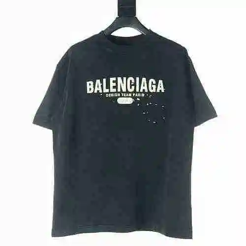 BALENCIAGA/Balenciaga BLCG 1917 Camiseta de manga corta con letra moteada