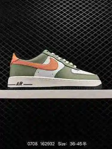 6 Nike Air Force&# x27; 7 zapatos de tabla casuales bajos Air Force One "blanco verde naran