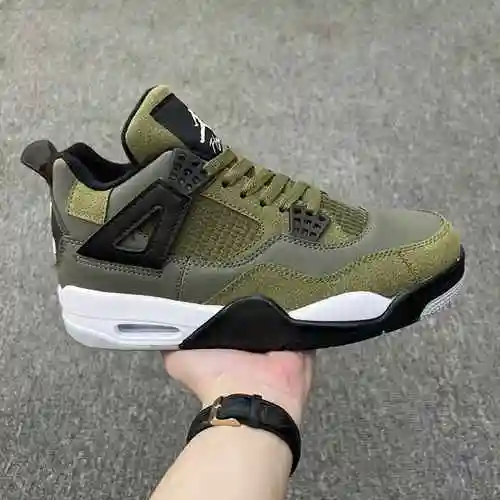 Air Jordan 4 Retro" Olive Canvas" Verde militar AJ4 Jordan Dan Zapatilla de baloncesto AJ4