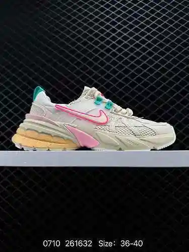 6 ZAPATOS PARA CORRER NIKE V2K RUN Zapatos deportivos transpirables de malla de moda retro Gris plat