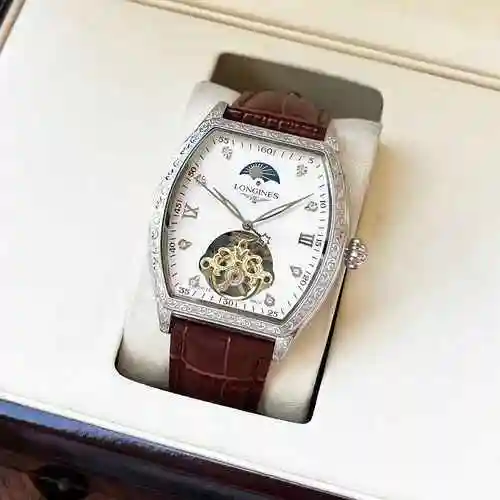 Reloj Longines para hombre con movimiento mecánico original totalmente automático, caja de acero de 