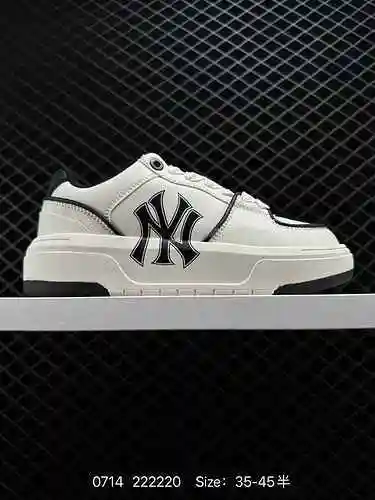 100 MLB Chunky Liner Popular serie de zapatos para jóvenes de una sola pieza, ligeros, elevados, sue