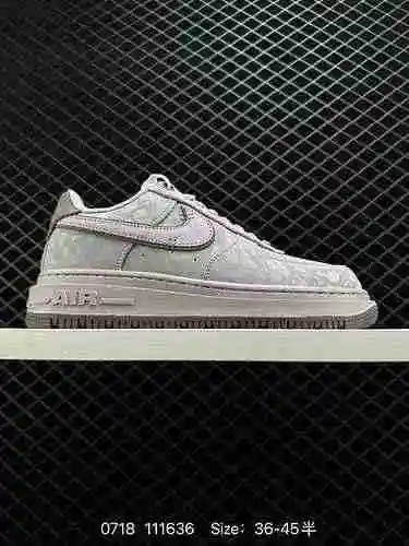 8 nuevos zapatos deportivos Nike Air Force Low Luxe" White/Grey" Air Force One mejorados, 