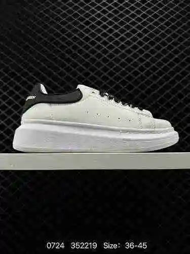 90 [Modelo clásico de venta caliente] Alexander McQueen MCQ zapatos deportivos pequeños blancos suel