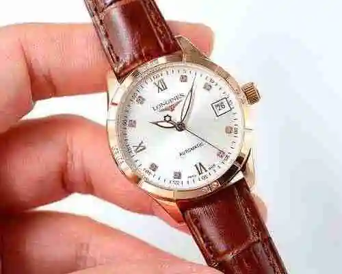 Reloj Longines para mujer con movimiento mecánico original totalmente automático, caja de acero de p