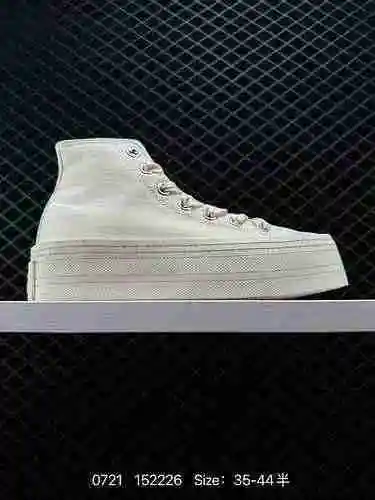 3 Converse All Star zapatos altos para mujer con suela gruesa y altura elevada, zapatos de lona Conv