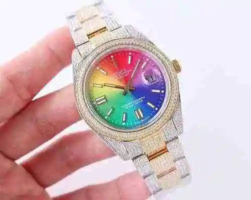 Reloj Rolex para hombre combinado con movimiento mecánico original completamente automático Caja de 