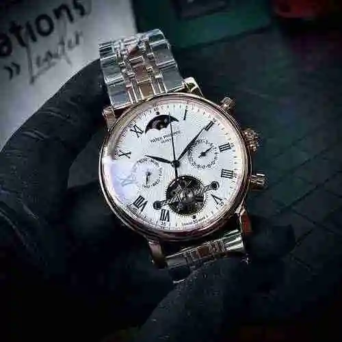 Reloj Patek Philippe para hombre combinado con movimiento mecánico original completamente automático