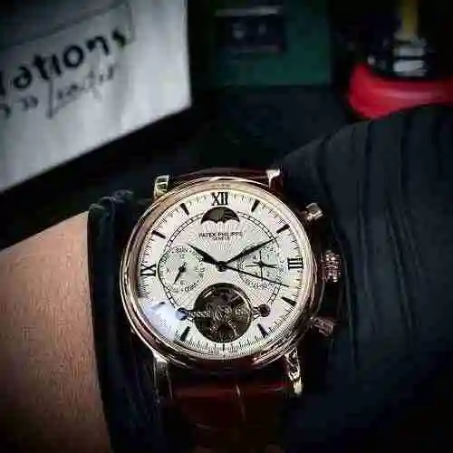 Reloj Patek Philippe para hombre combinado con movimiento mecánico original completamente automático