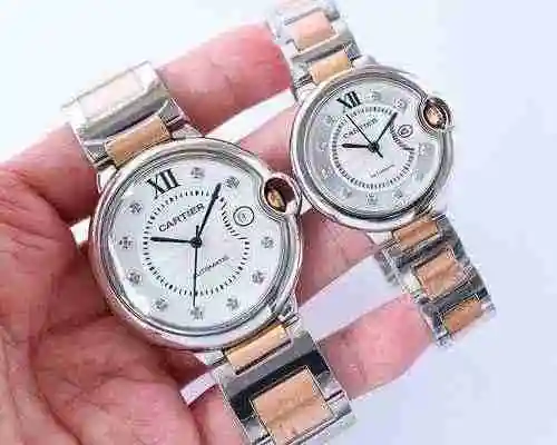 Reloj Cartier Pareja Reloj emparejado con movimiento mecánico completamente automático original Caja