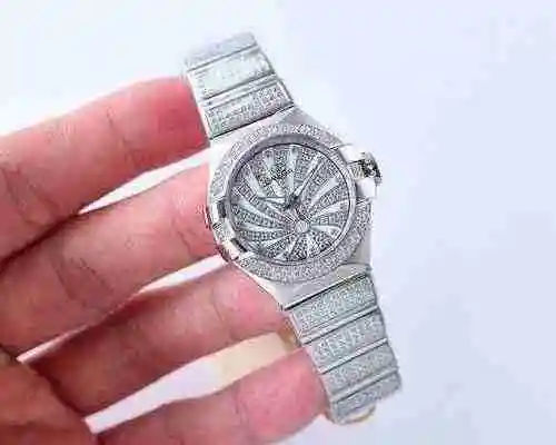 Reloj Omega para mujer combinado con movimiento mecánico original completamente automático Caja de a