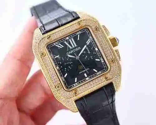Reloj Cartier para hombre combinado con movimiento mecánico original completamente automático Caja d