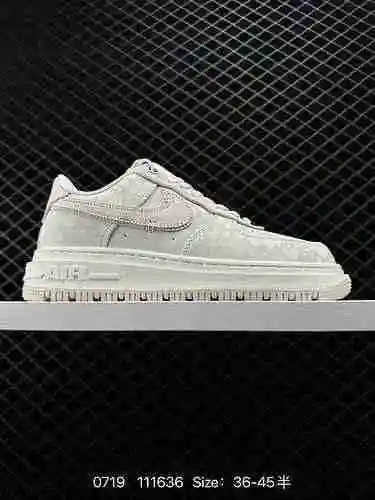 8 nivel de empresa nuevo Nike Air Force Low Luxe" White/Grey" Air Force One zapatos deport