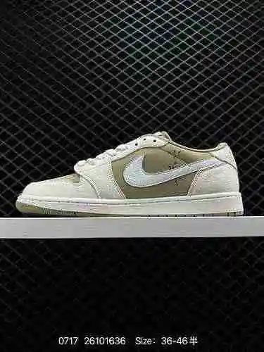8 popular cantante de hip-hop Travis Scott x Nike Air Jordan Low Golf SP "Neutral Oliv" AJ