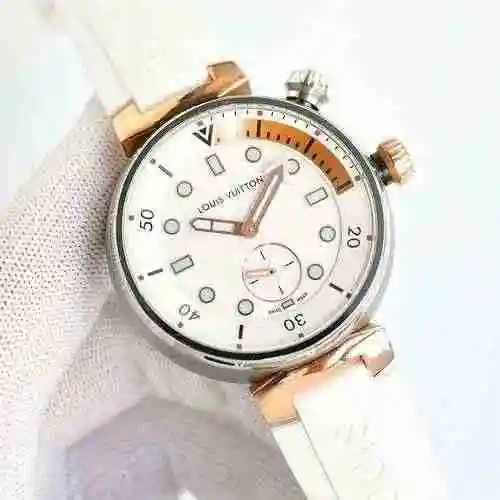 Reloj LV para hombre con movimiento mecánico original totalmente automático, caja de acero de precis