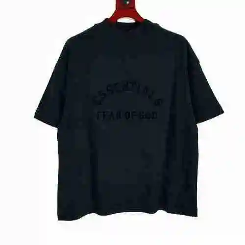 Solid letter printed round neck short sleeved T-shirt