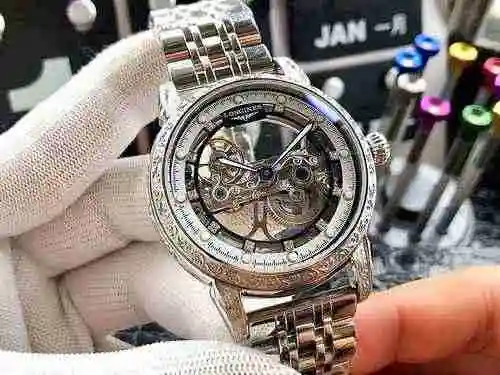 Reloj Longines para hombre combinado con movimiento mecánico original completamente automático Caja 
