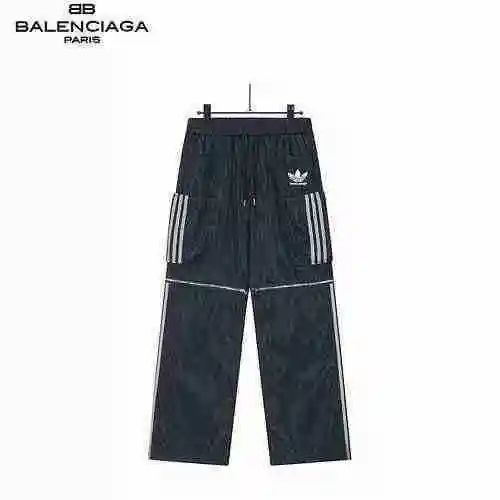 Pantalones de nailon con logo estampado de rayas reflectantes de la marca BALANCEGA X Adidas Co