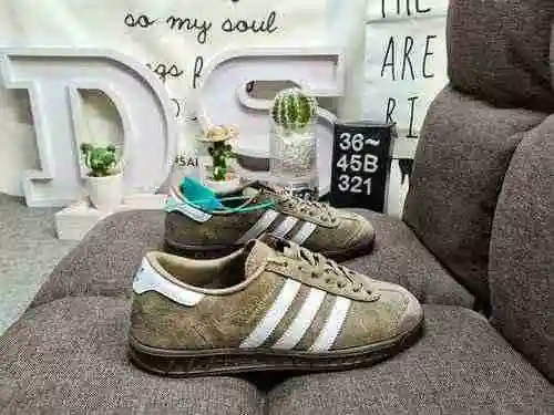 321DAdidas Handball Spezial Classic Retro Casual Board Shoes # All Shoes Made of Reversed Fur with C