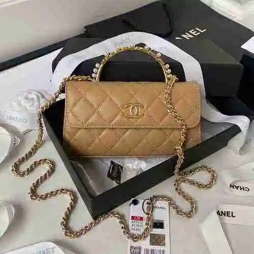 El bolso con cadena con fragancia pequeña de Chanel adopta cuero original importado de primer nivel 