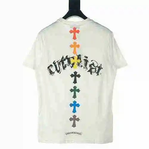 CROME HEARTS/CROXIN CH Graffiti Signature Cruz Camiseta Manga Corta