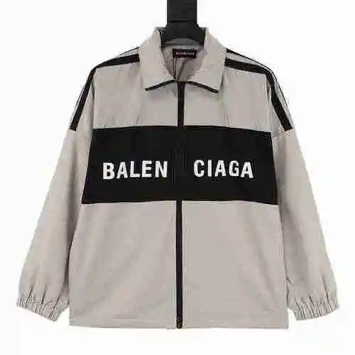 BLCG Color Block Letter Printed Jacket Charge Coat