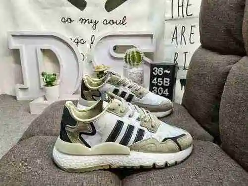 304D company level Adidas Nite Jogger 2019 Boost earth color barcode Wang Jiaer endorses the knitted