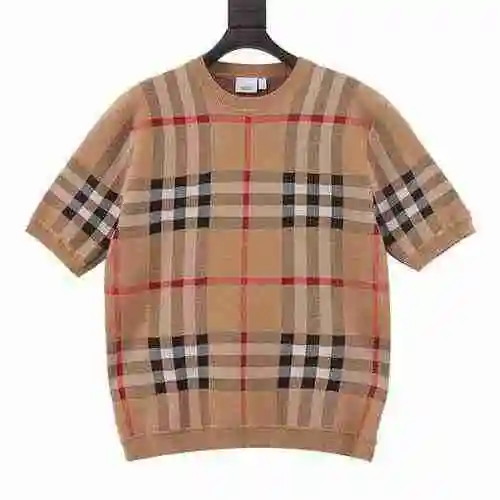 BBR Classic Plaid Round Neck Knit T-shirt
