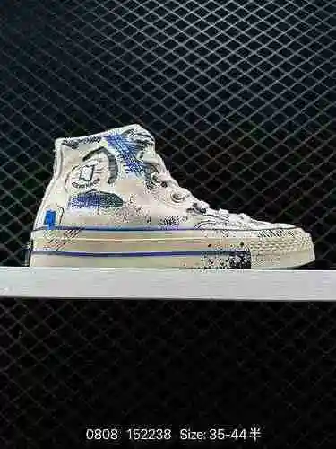 9 Converse Chuck 7 HI ADERROR Zapatos casuales retro con grafiti blanco para hombre y mujer Número d