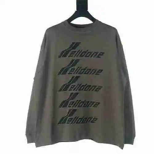 WE11DONE Bullet Screen Letter Printed Long Sleeve T-shirt