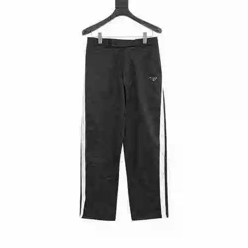Prada nylon side striped webbing pants