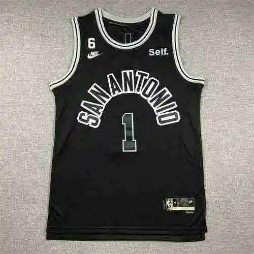 Camiseta Spurs No.1 Wen Ban Yama Classic negra 23 temporada