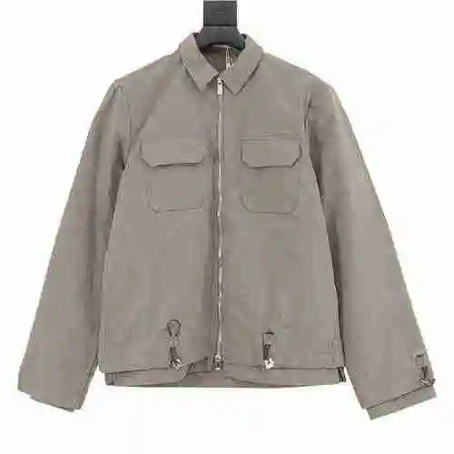 Abrigo tipo chaqueta con cremallera y múltiples bolsillos CD