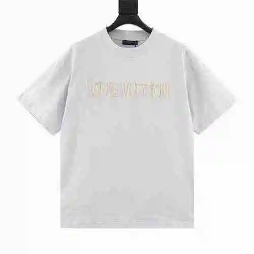 1V 23ss 3D Logo Letter Toothbrush Embroidered Short Sleeve T-shirt