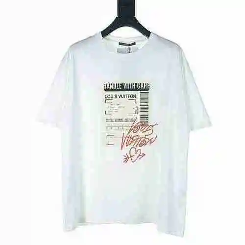 LV label printed short sleeved T-shirt