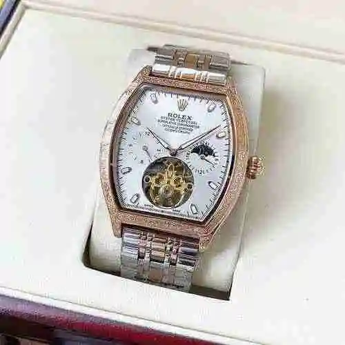 Reloj Rolex para hombre combinado con movimiento mecánico original completamente automático Caja de 