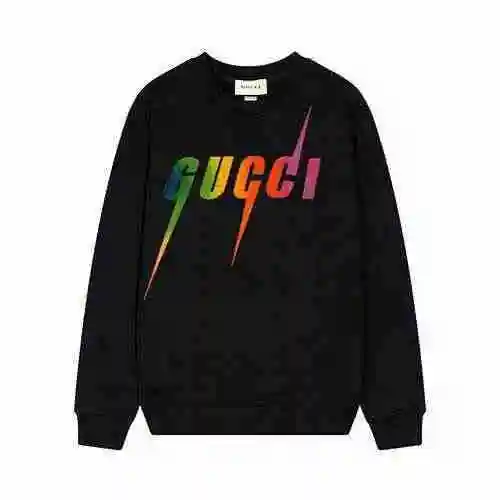 GUCCI/Gucci 2023SS Autumn/Winter New Gradient Lightning Letter Logo Round Neck Sweater