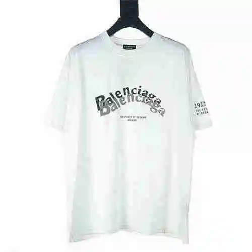 BALENCIAGA/Balenciaga BLCG Overlap Letter Foam Printed Short Sleeve T-shirt