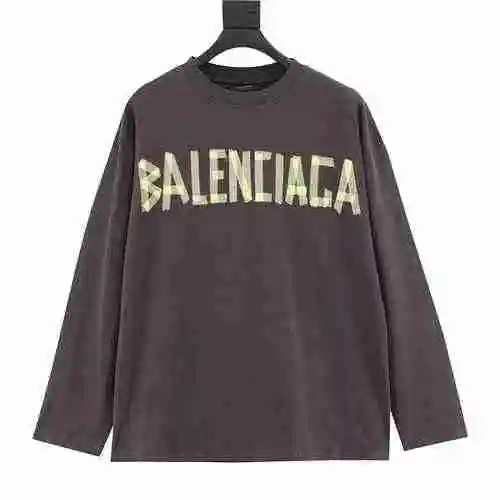BLCG Balenciaga New Yellow Tape Perforated Print Long Sleeve