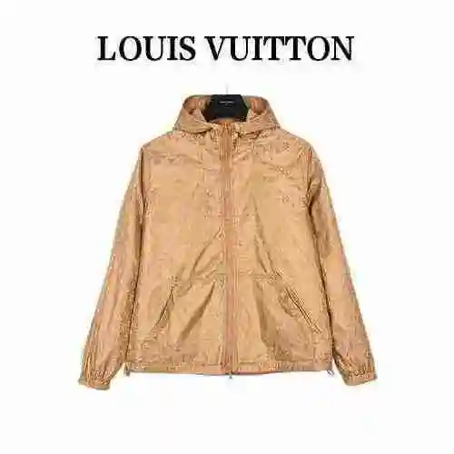 Louis Vuitton/Louis Vuitton 23ss AOP vintage pin nylon chaqueta cortavientos con capucha de doble ca