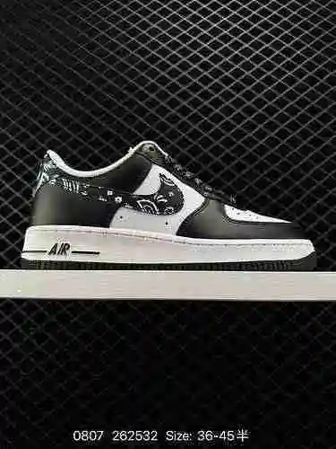 6 Otoño e invierno Nuevo producto Grado de la empresa Nike Air Force Low '7 Flor de anacardo en blan