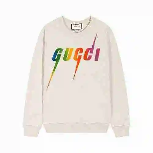 GUCCI/Gucci 2023SS Otoño/Invierno Nuevo suéter de cuello redondo con logo de letra relámpago degrada